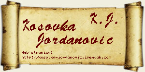 Kosovka Jordanović vizit kartica